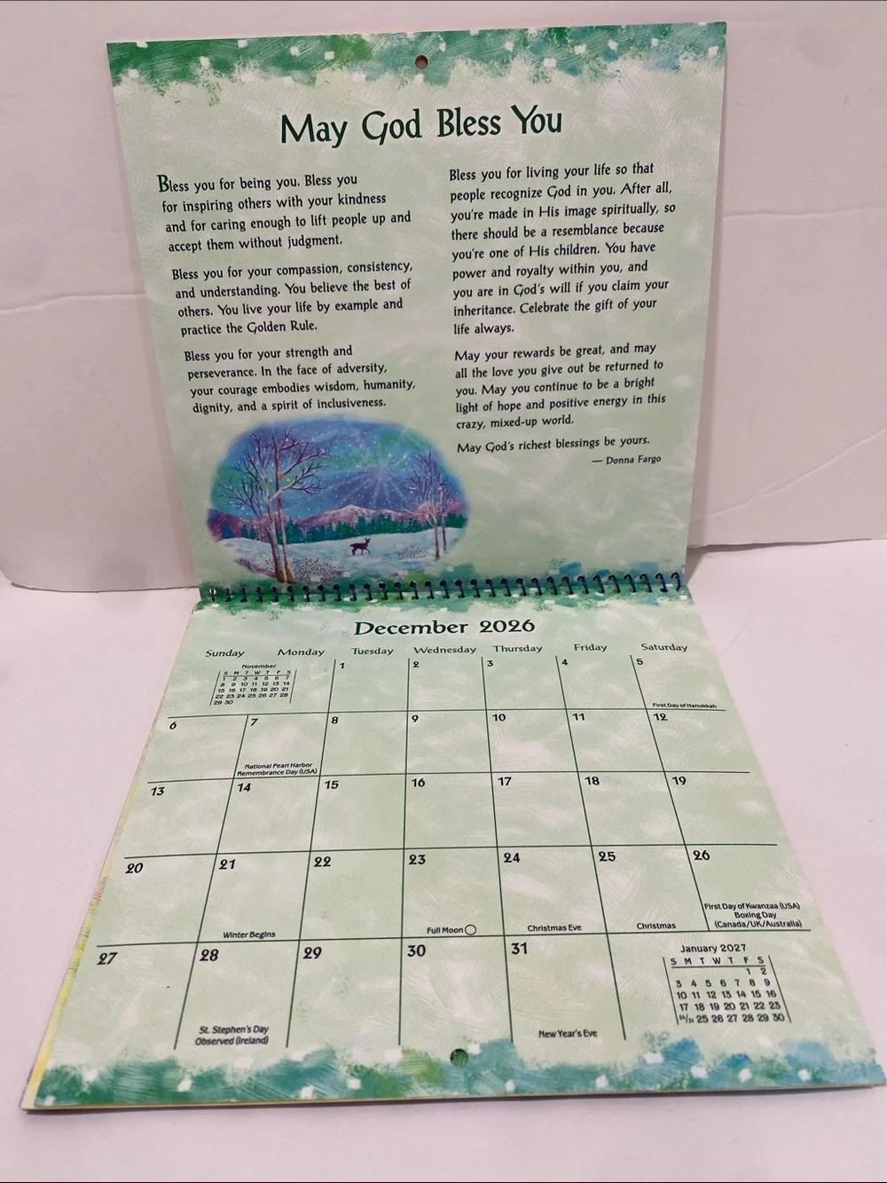 Blue Mountain Arts God Is Always Watching Over You 2026 Wall Calendar